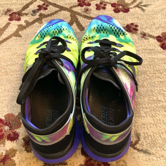 Nike Free Run 5.0 Tie Dye Print Running Shoes 6.5 - Picture 4 of 6